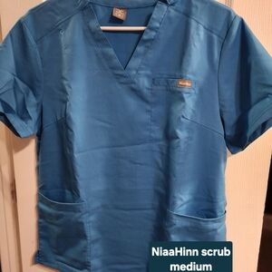 NiaaHinn Women's Blue Scrub Top